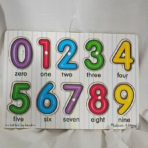 Melissa & Doug Fresh Start Wooden Leg Puzzles Numbers With Pictures Under Pieces